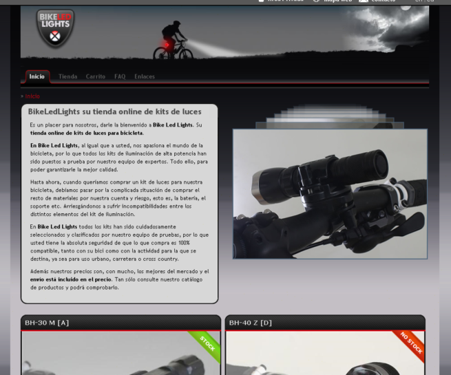 Online store home page
