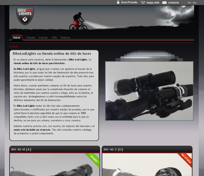 Online store home page