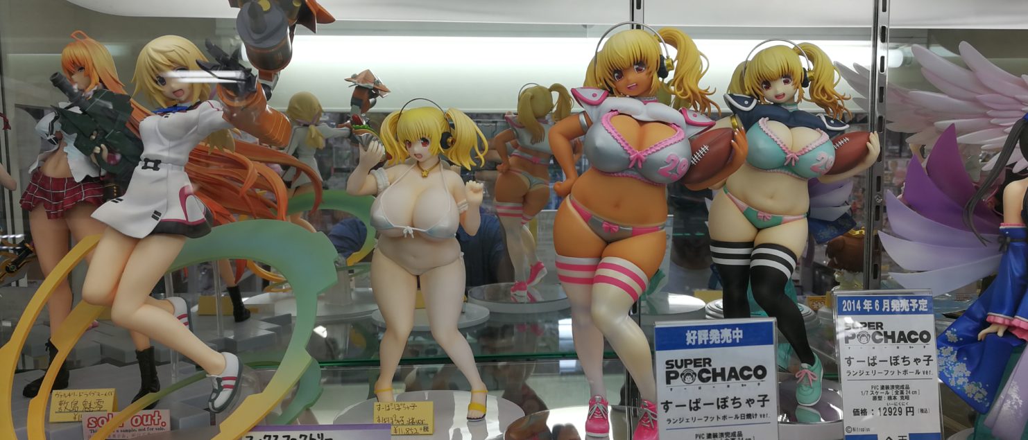 Hentai girl figures at Akihabara otaku store, Tokyo, Japan
